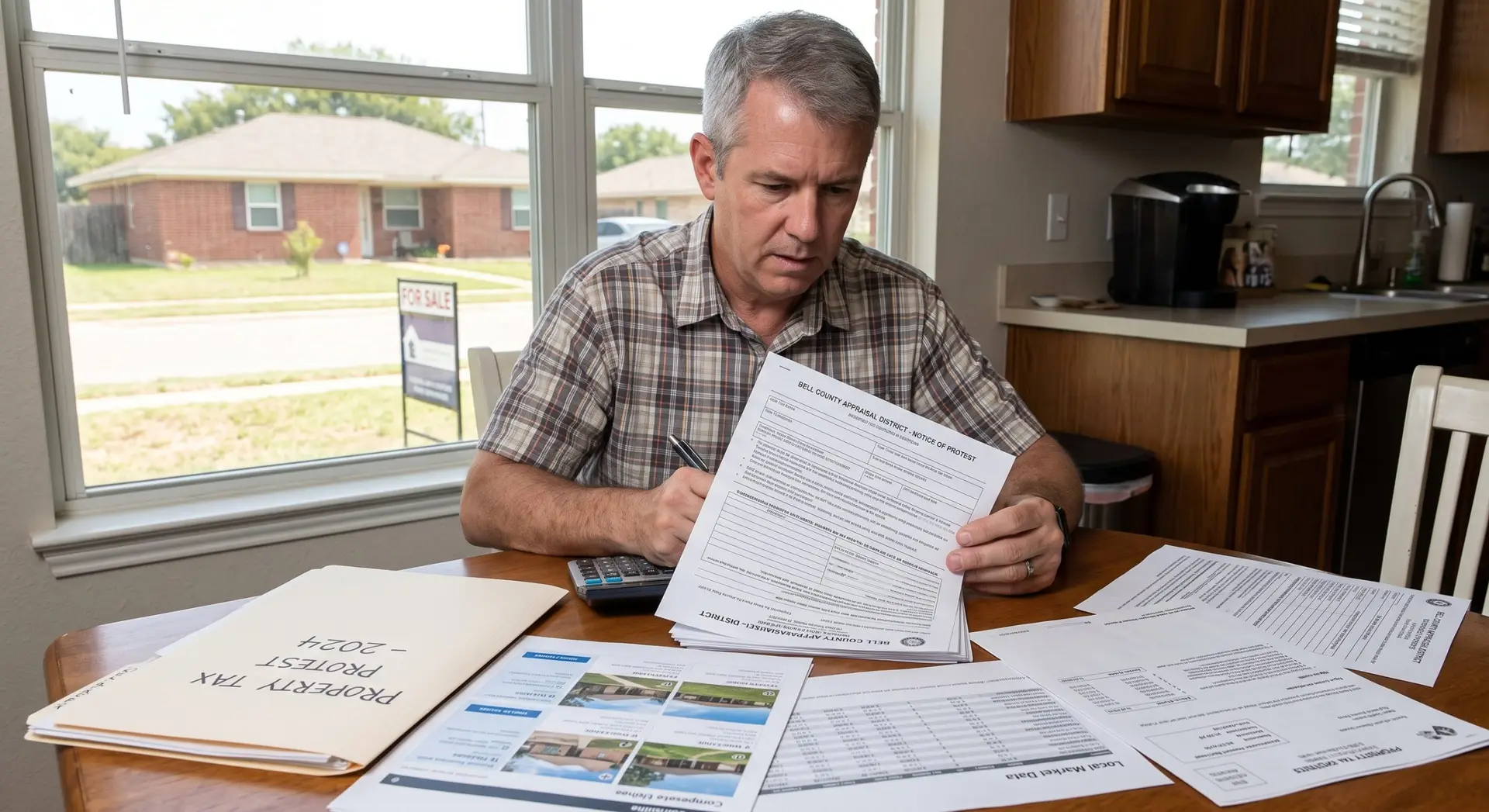 Bell County property tax protest filing for a Killeen Texas homeowner